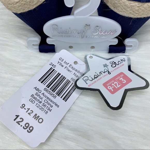 NWT Rising Star Infant Flower Espadrilles, Sz 3 - Picture 7 of 8